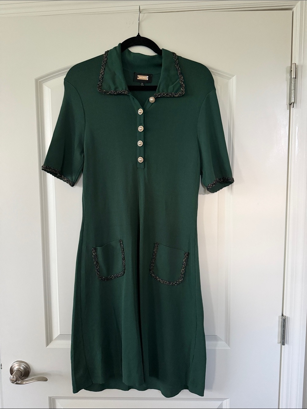 Alexia Admor Dark Green Polo-Style Mini Dress